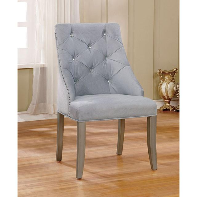 Silla lateral DIOCLES plateada/gris claro (2/CTN)