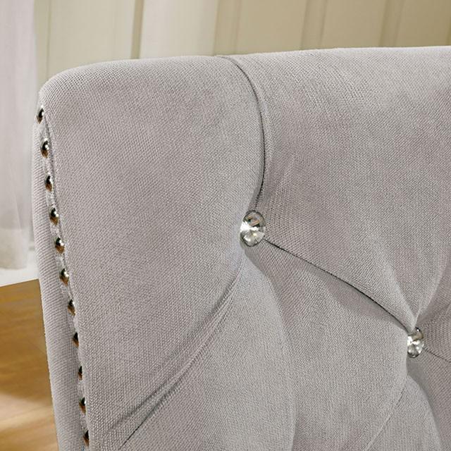 Silla lateral DIOCLES plateada/gris claro (2/CTN)