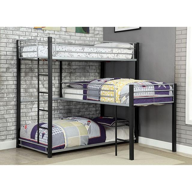 Cama Triple Aubrey Sand Negra de Dos Pisos Individual