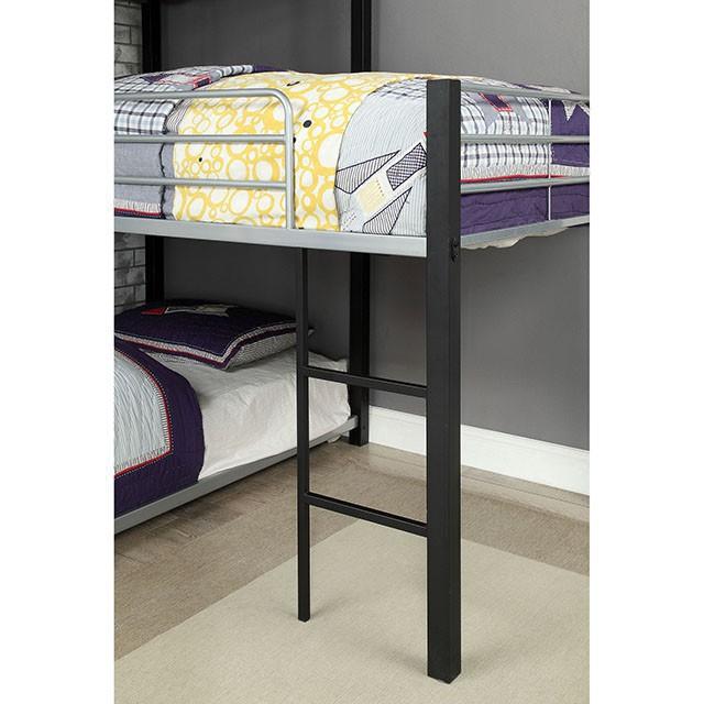 Cama Triple Aubrey Sand Negra de Dos Pisos Individual
