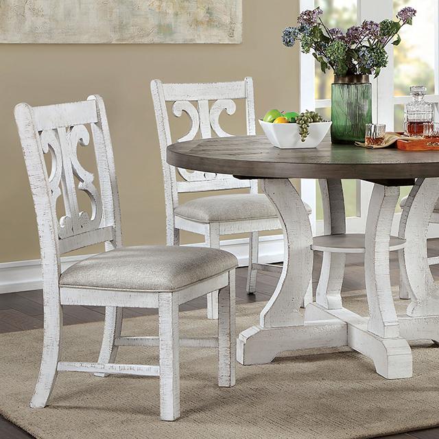 Mesa de comedor redonda AULETTA, gris