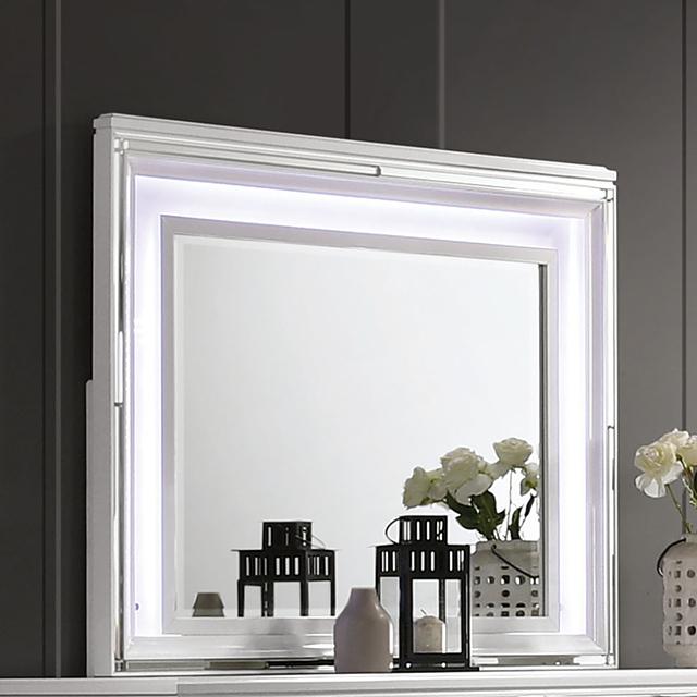 Espejo EMMELINE con luces LED, blanco