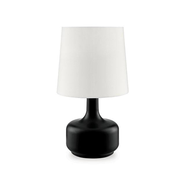 Lámpara de mesa Farah Black de 17" de altura, color negro mate