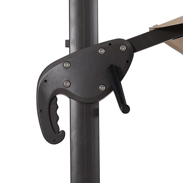 Sombrilla redonda Fera de 3 m con bombilla LED y base grande de 94 cm