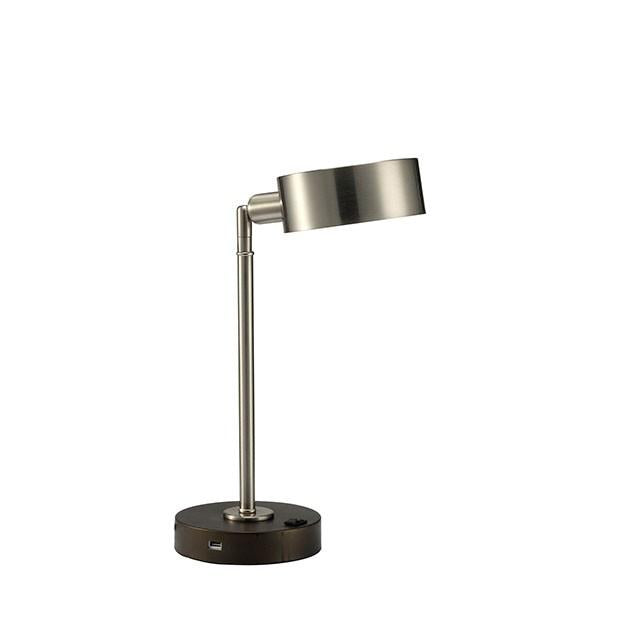Lámpara de mesa Gail de níquel satinado