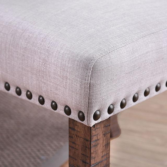 Silla de comedor Gianna de pino rústico/marfil (2/caja)