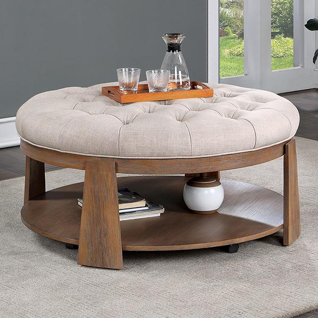 GUIS Mesa de centro redonda, beige