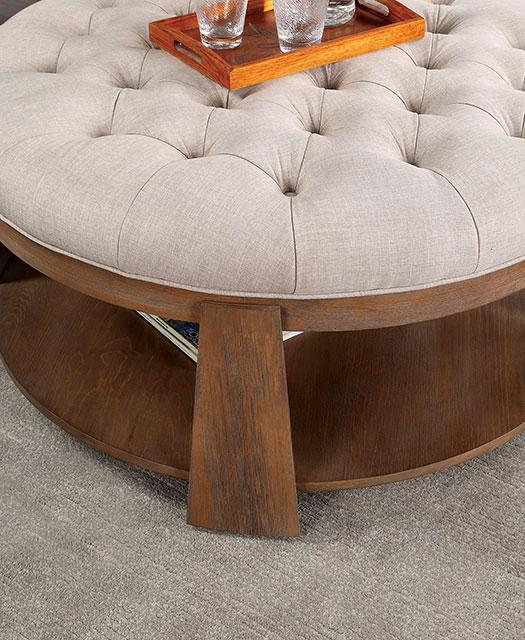 GUIS Mesa de centro redonda, beige