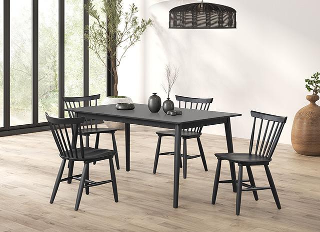 Mesa de comedor Beale de nogal y negro
