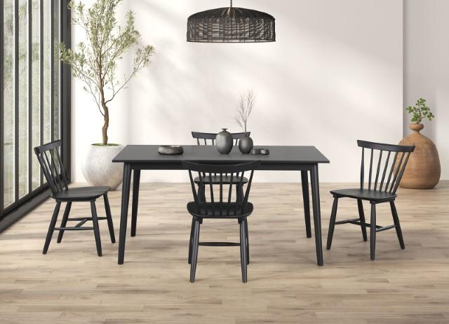 Mesa de comedor Beale de nogal y negro