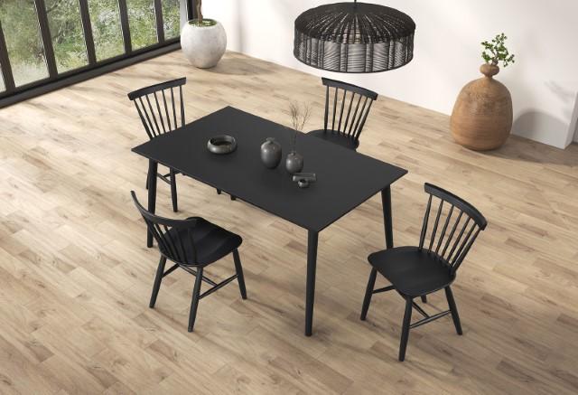 Mesa de comedor Beale de nogal y negro