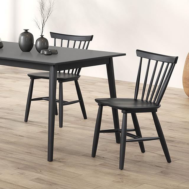 Mesa de comedor Beale de nogal y negro