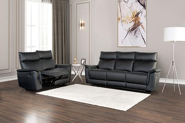 Sofá reclinable manual Bienne blanco y negro