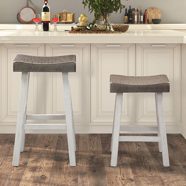 Taburete Biasca de 24" (2/CTN) Blanco, Marrón y Negro