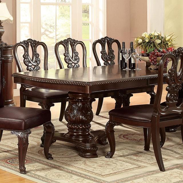 Mesa de comedor Bellagio de cerezo marrón con 2 extensiones