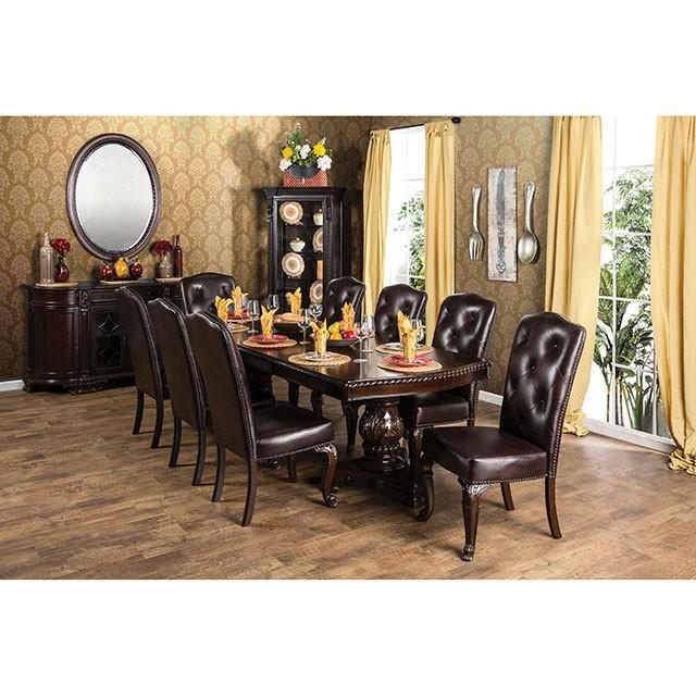 Mesa de comedor Bellagio de cerezo marrón con 2 extensiones