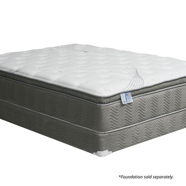 Colchón STORMIN Euro Pillow Top de 13" Blanco/Gris, E.King