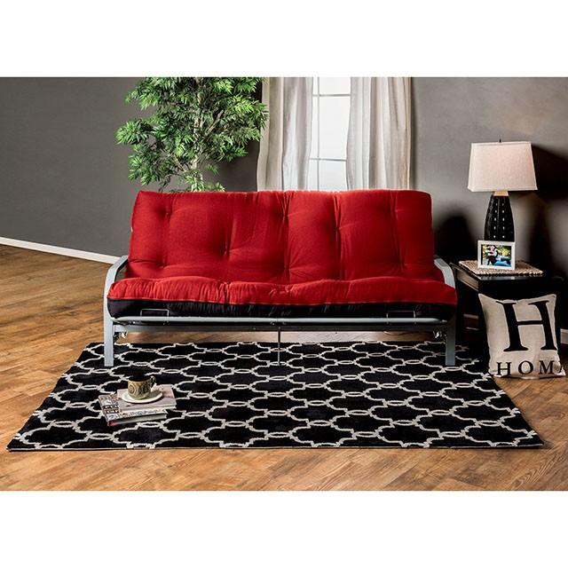 Colchón de futón KNOX Rojo de 8" rojo/negro con muelles interiores