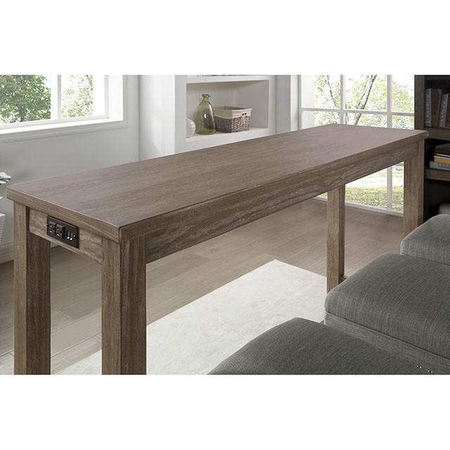CAERLEON Juego de mesa alta de 4 piezas, gris cepillado con alambre