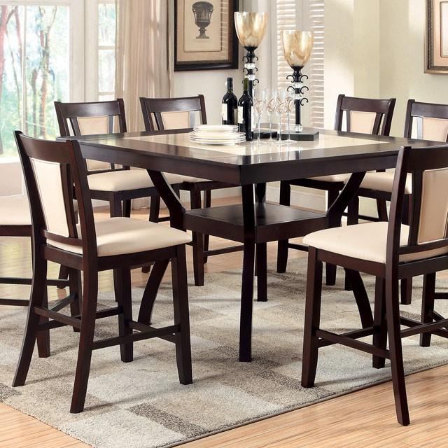 Mesa BRENT II color cereza oscuro/marfil de altura de barra con extensión