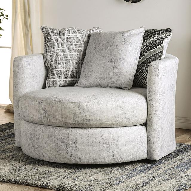 EIMEAR Silla giratoria, Blanco roto/Negro