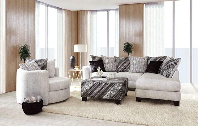 EIMEAR Silla giratoria, Blanco roto/Negro