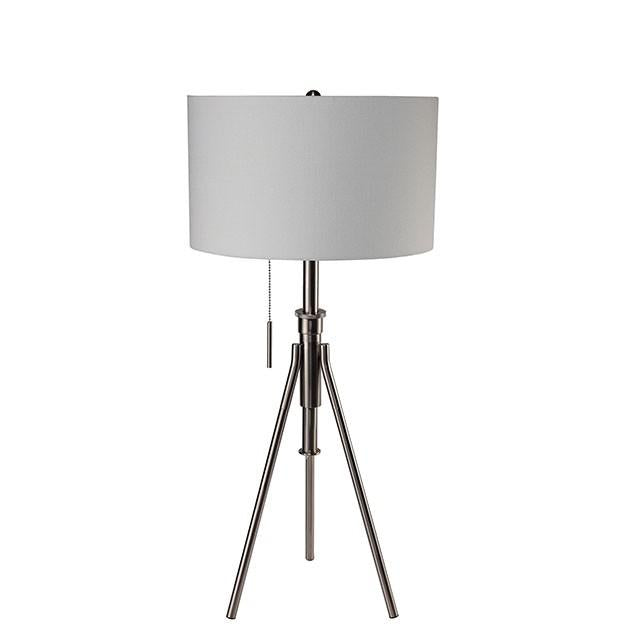 Lámpara de mesa Zaya de acero cepillado