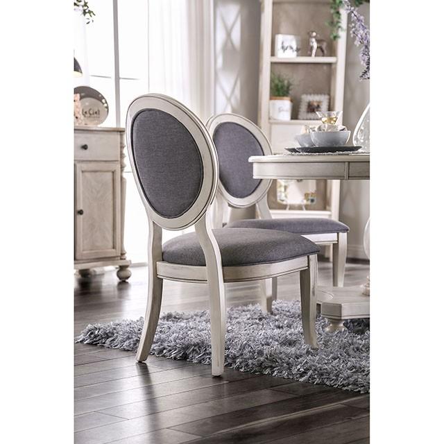 Silla auxiliar Kathryn blanca/gris antiguo, blanco antiguo (2/caja)