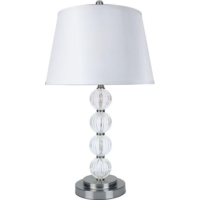 Lámpara de mesa Oona plateada/transparente de 76 cm de altura (2/caja)