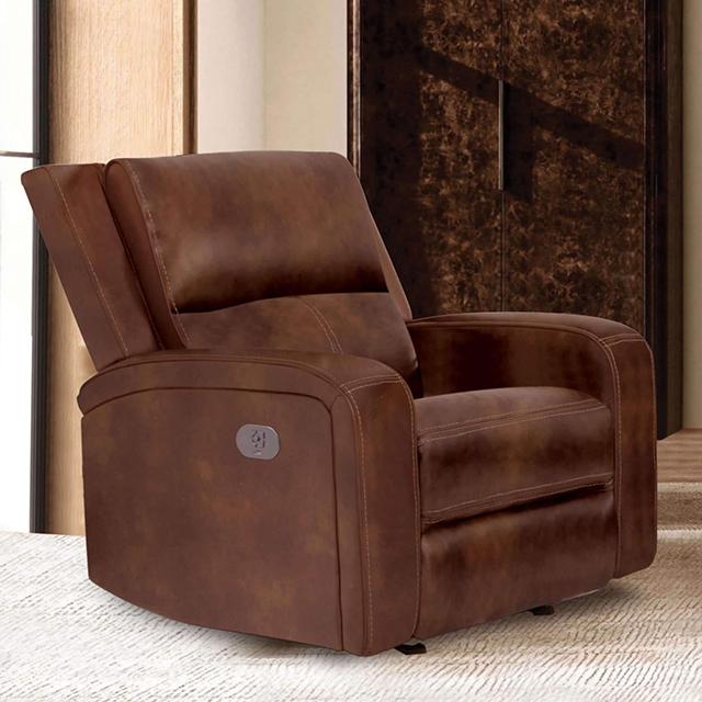 Sillón reclinable eléctrico SOTERIOS, marrón mediano