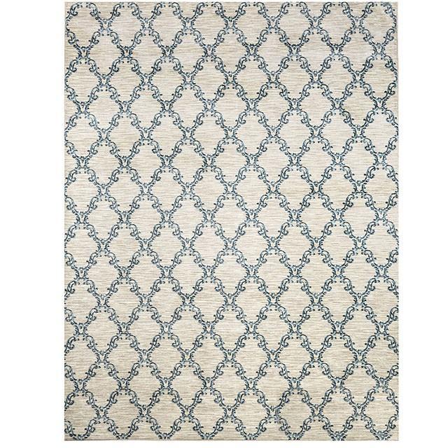 Alfombra de área Acanthus Gris claro/Azul Pequeña y Mediana de 5' x 8'