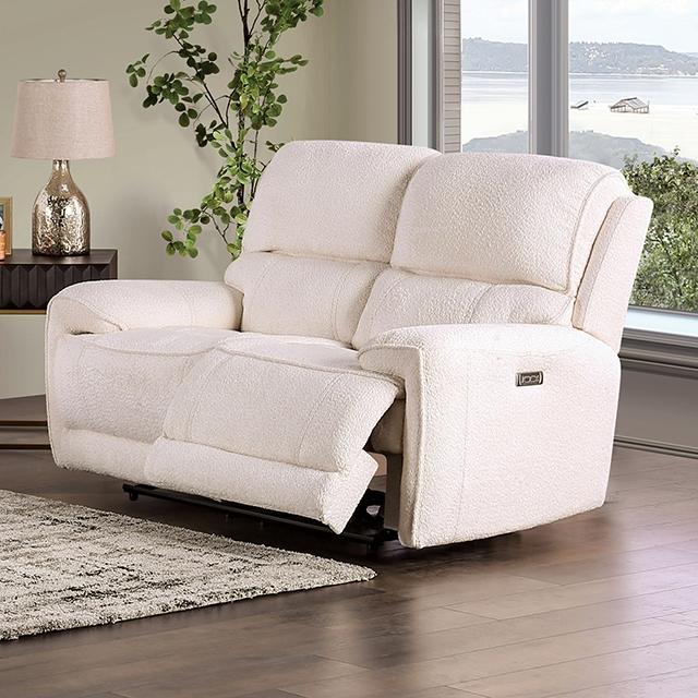 Sofá de dos plazas reclinable eléctrico MORCOTE, beige