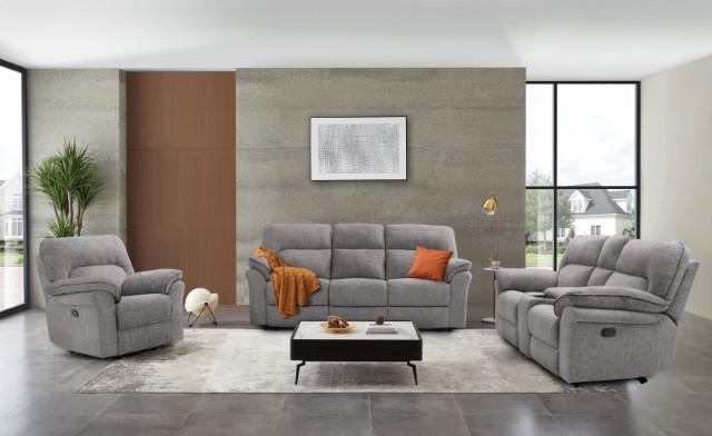 Sillón reclinable deslizante JOSIAS, tela gris claro