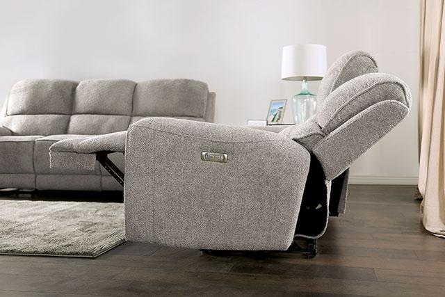 Sillón reclinable eléctrico MORCOTE, gris claro