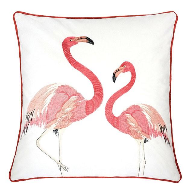 Almohada Lina Flamenco de 20" x 20", par de flamencos