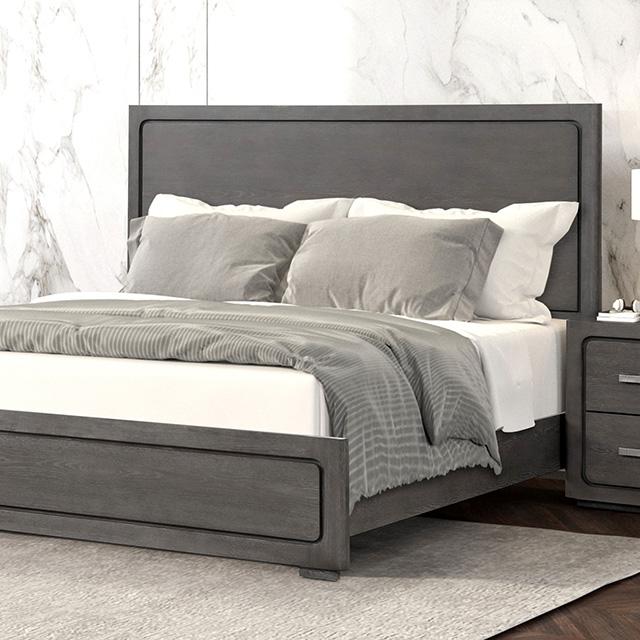 Cama Crowthorne King y Queen Gris y Blanca