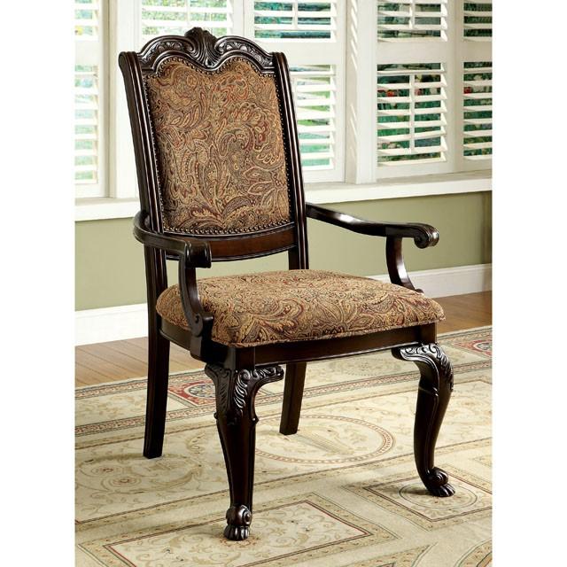 BELLAGIO Sillón con brazo, tela de cerezo/estampado marrón (2/caja)