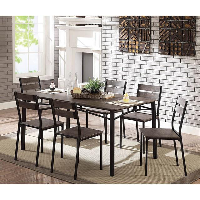Juego de comedor de 7 piezas Westport en marrón/negro antiguo