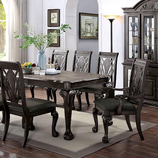 Mesa de comedor gris oscuro Petersburgo con hoja de 1x18"