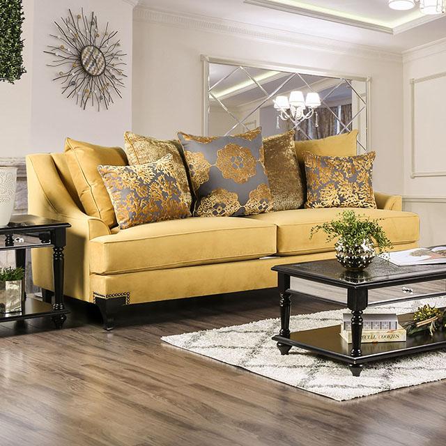 Sofá Viscontti dorado/gris, dorado