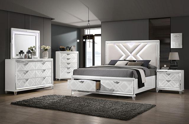 Espejo EMMELINE con luces LED, blanco