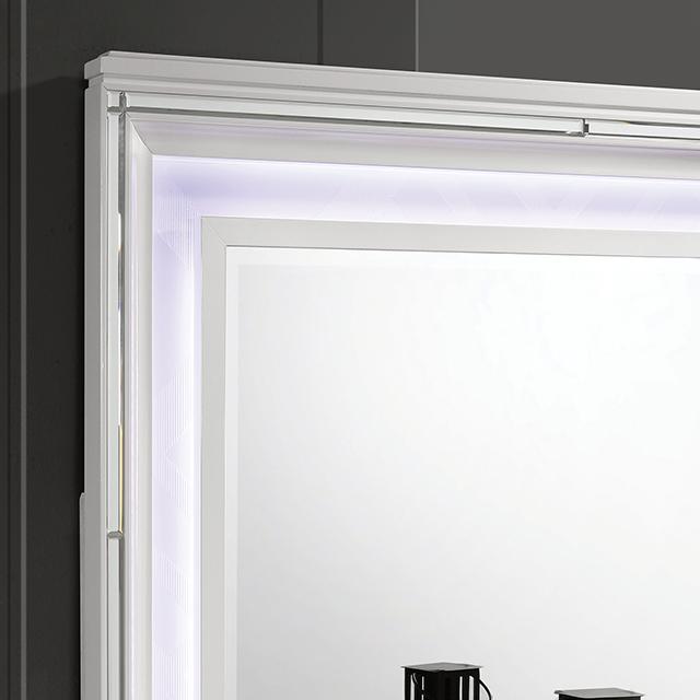 Juego de dormitorio Queen Emmeline de 4 y 5 piezas, gris y blanco