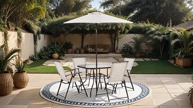 Juego de comedor para exteriores de 7 piezas Fallone