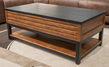 Mesa de centro Kallari con tablero elevable
