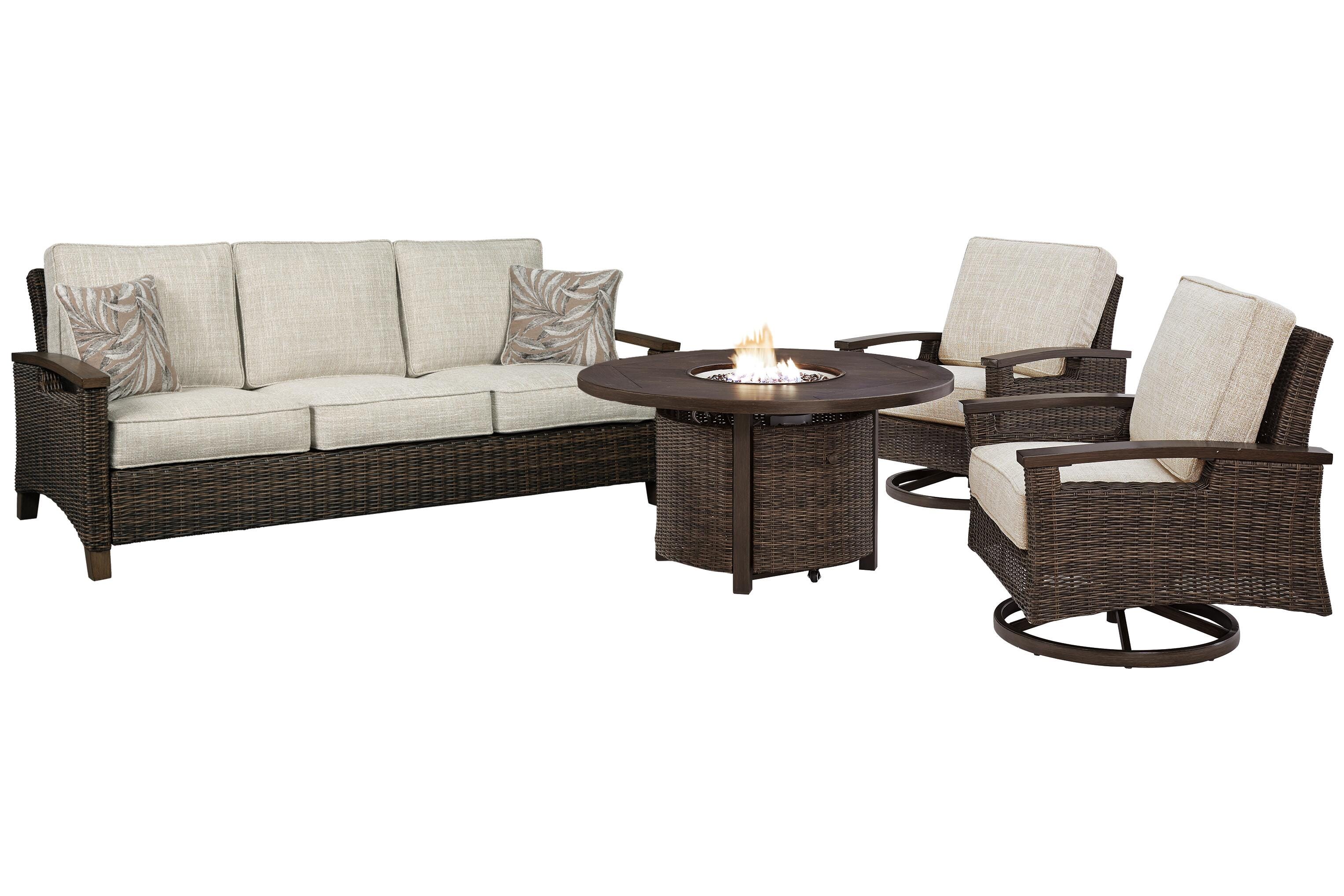 Sofá, sillones y mesa con fogón para exteriores Paradise Trail