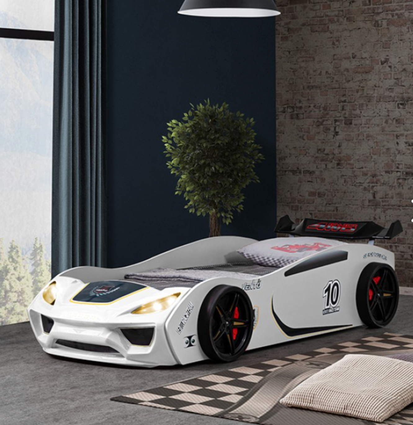 Cama de coche Pacefinder para niños - Blanca