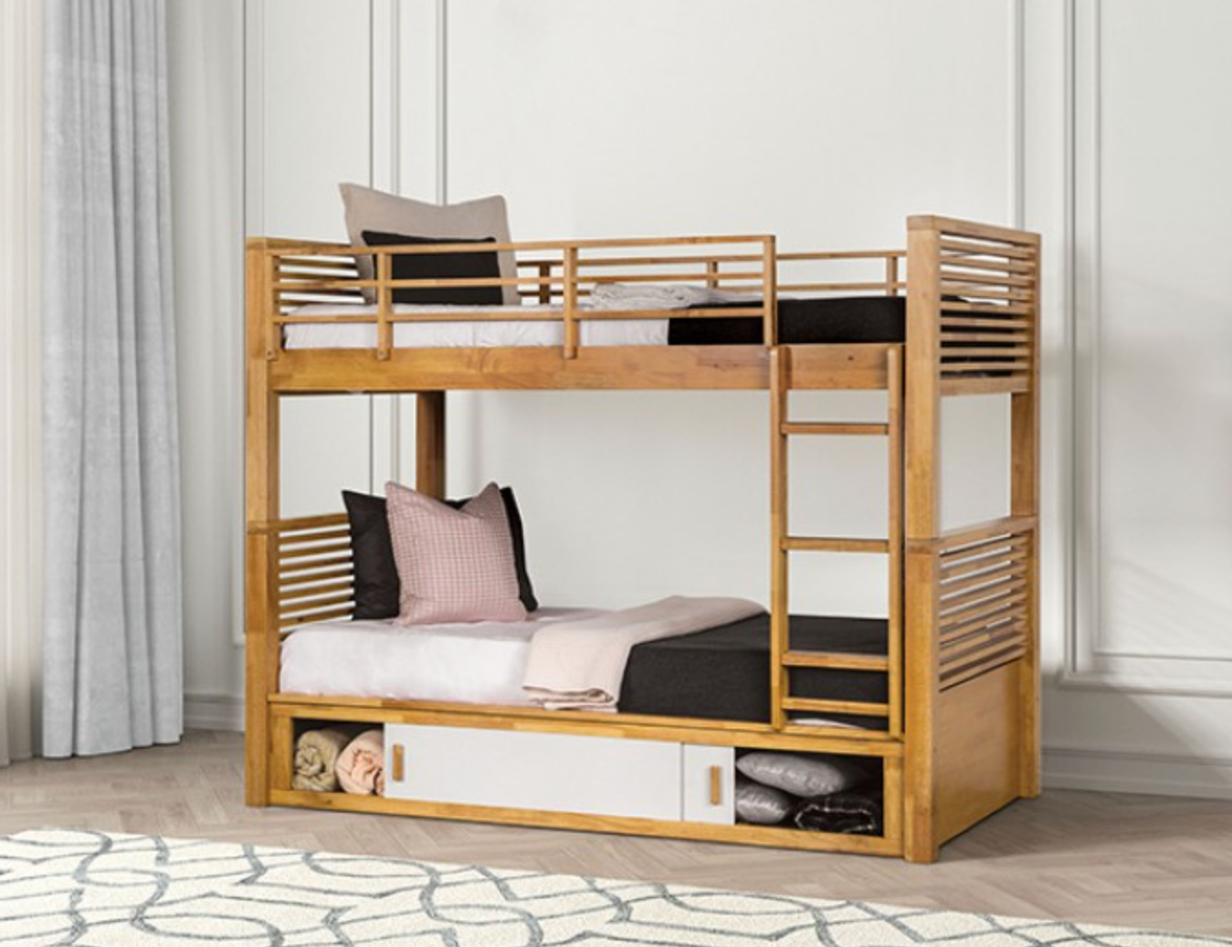 Richland Twin Over Twin Bunk Bed - Oak