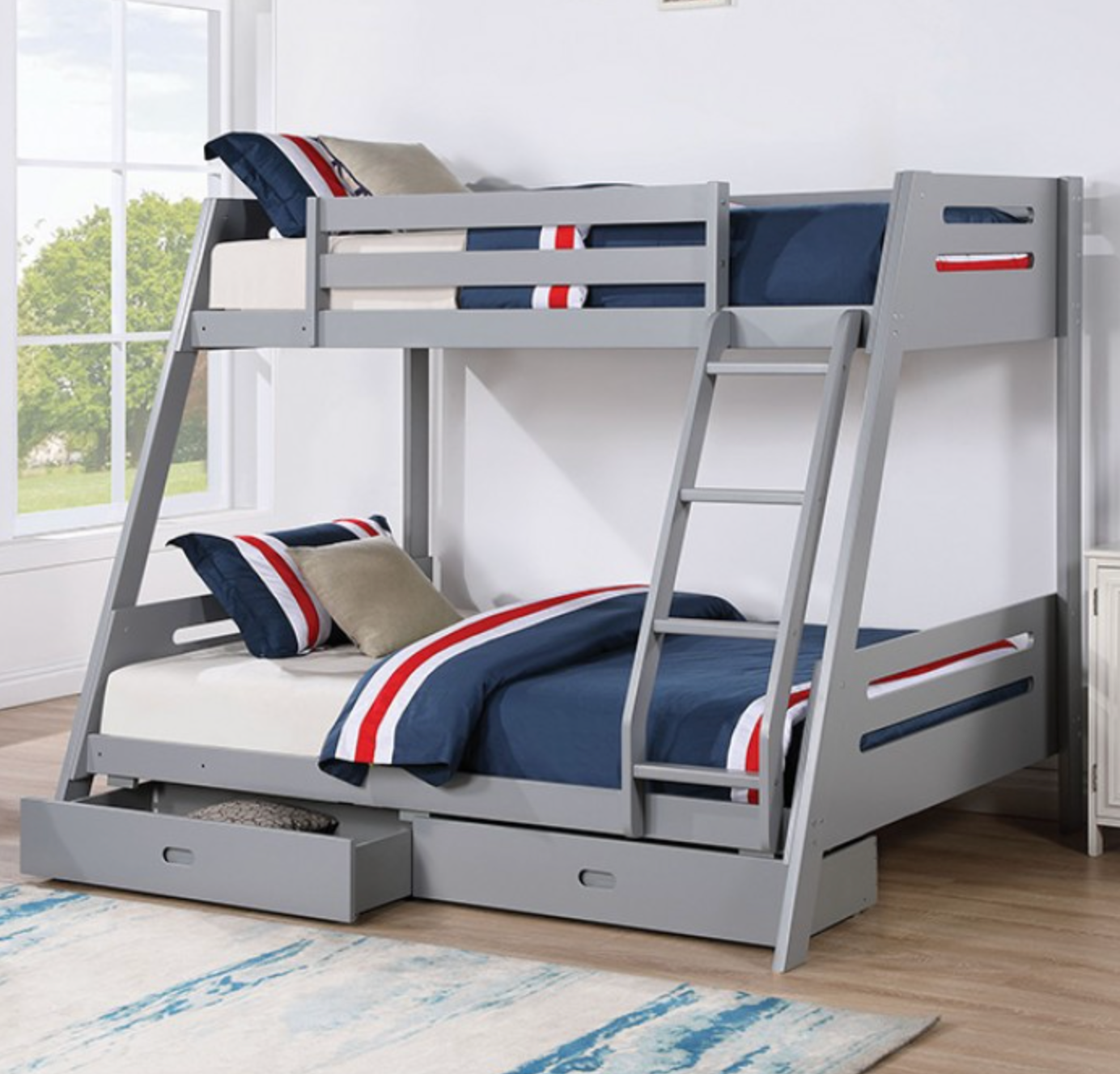 Emilee Twin Over Full Bunk Bed - Grey