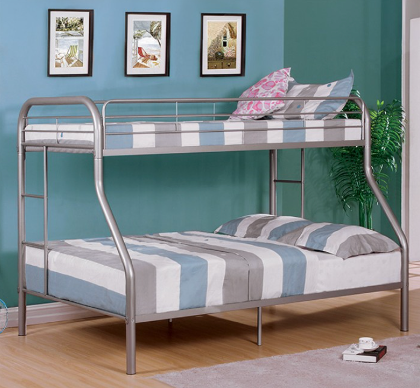 Finnerty Twin Over Full Bunk Bed - Silver