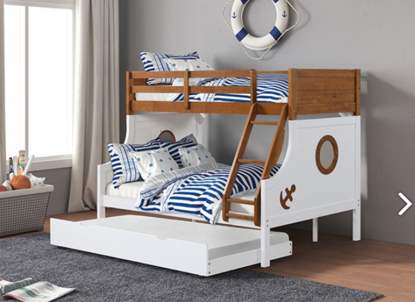 Nautia Twin Over Full Bunk Bed- Oak